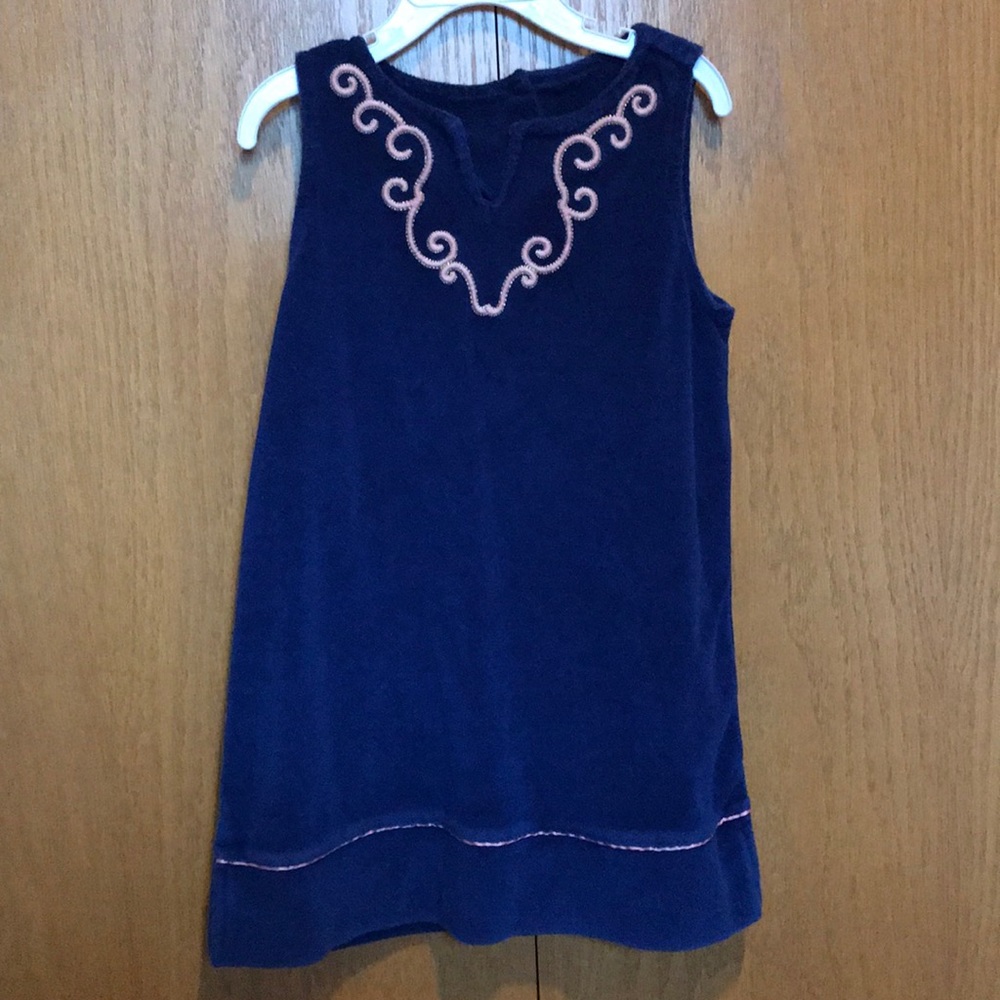 Janie and jack navy dress with pink detail